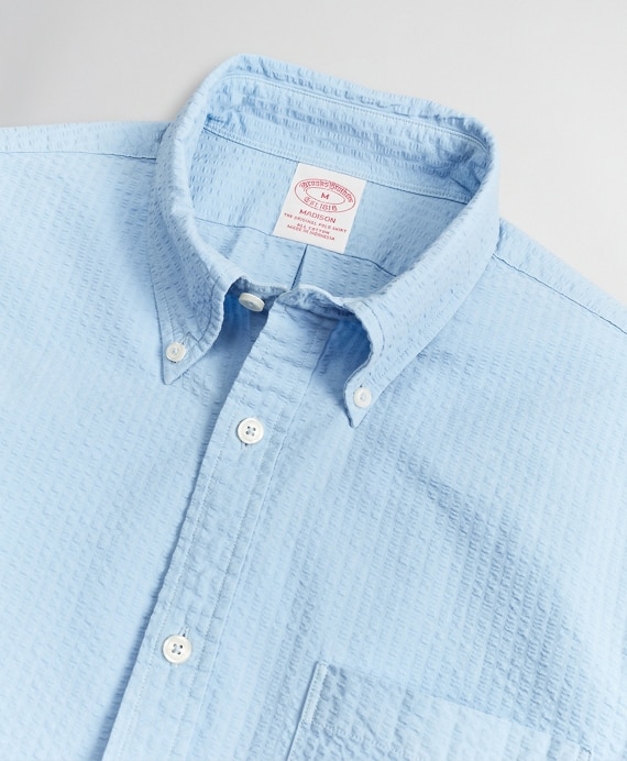 Madison Classic-Fit Sport Shirt, Garment-Dyed Seersucker