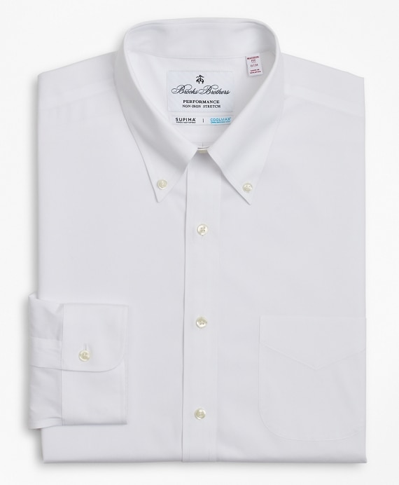 Madison Classic-Fit Dress Shirt, Performance Non-Iron with COOLMAX®, Button-Down Collar Twill