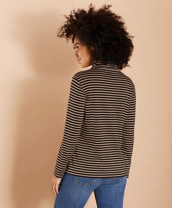 Striped Long-Sleeve Turtleneck