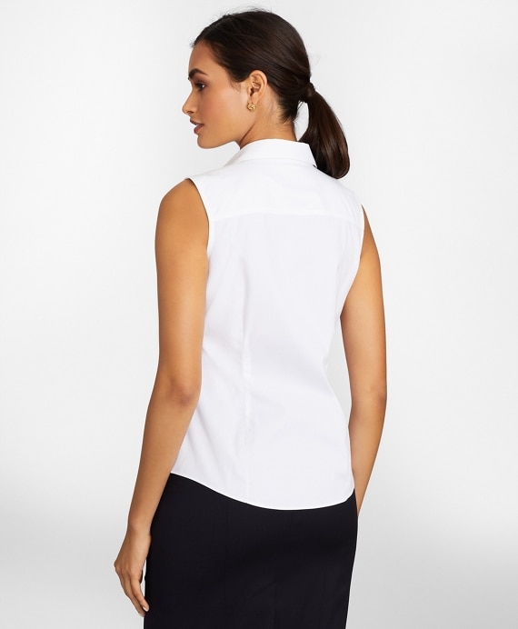 Non-Iron Stretch Supima® Cotton Fitted Sleeveless Dress Shirt