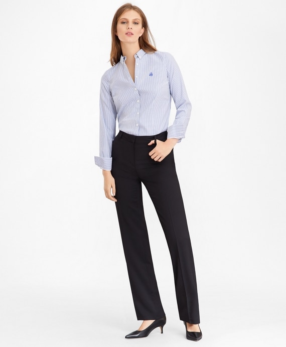 Petite Non-Iron Tailored-Fit Bengal Stripe Supima® Cotton Pinpoint Oxford Shirt