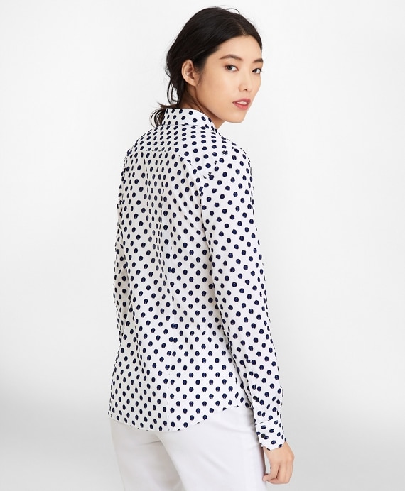 Petite Tailored-Fit Clip-Dot Jacquard Shirt