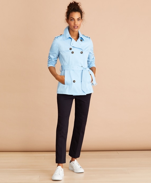 Water-Repellent Cotton Twill Trench Jacket