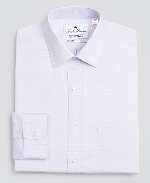 Madison Classic-Fit Dress Shirt, Performance Non-Iron with COOLMAX®, Ainsley Collar Twill Check