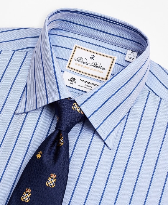 Luxury Collection Regent Fitted Dress Shirt, Franklin Spread Collar Herringbone Stripe