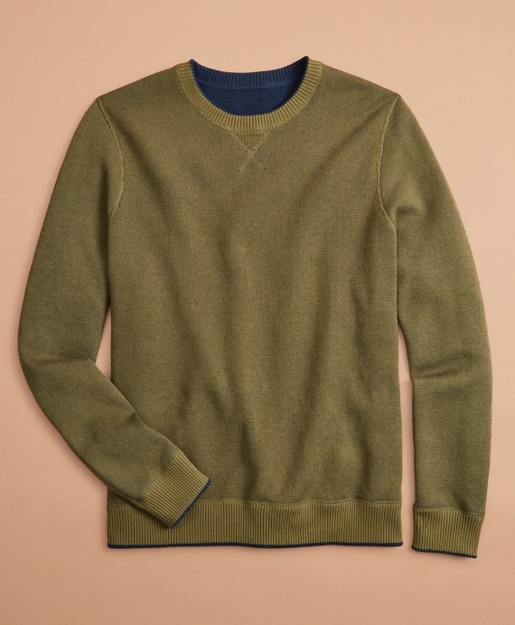 Reversible Double-Knit Cotton-Cashmere Sweater