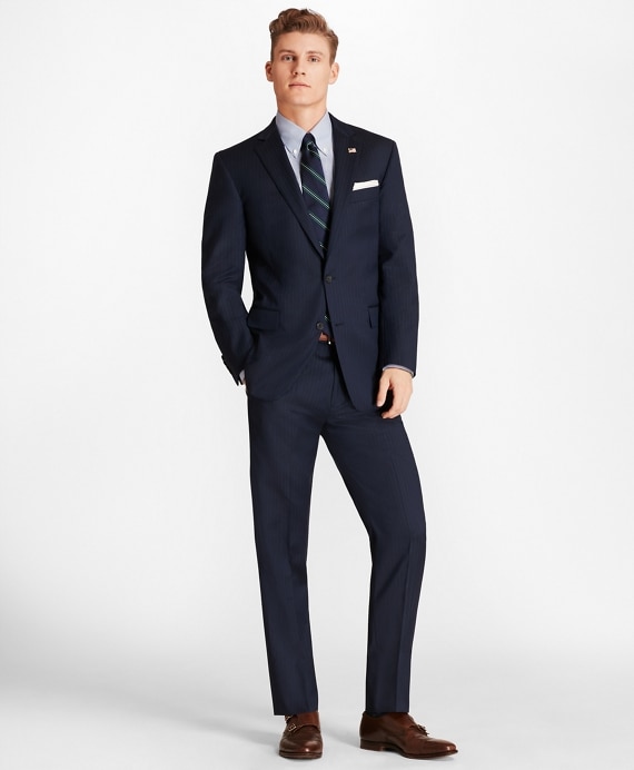 Regent Fit Saxxon™ Wool Bead Stripe 1818 Suit