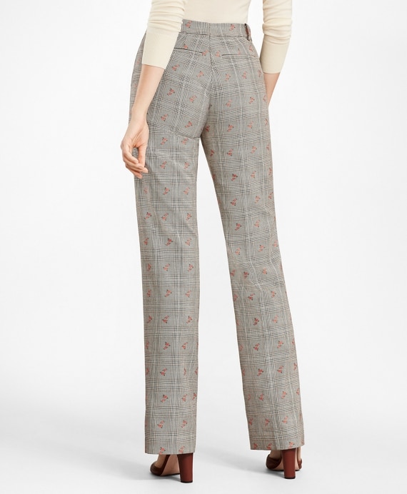 Floral Glen Plaid Wool-Cotton Pants