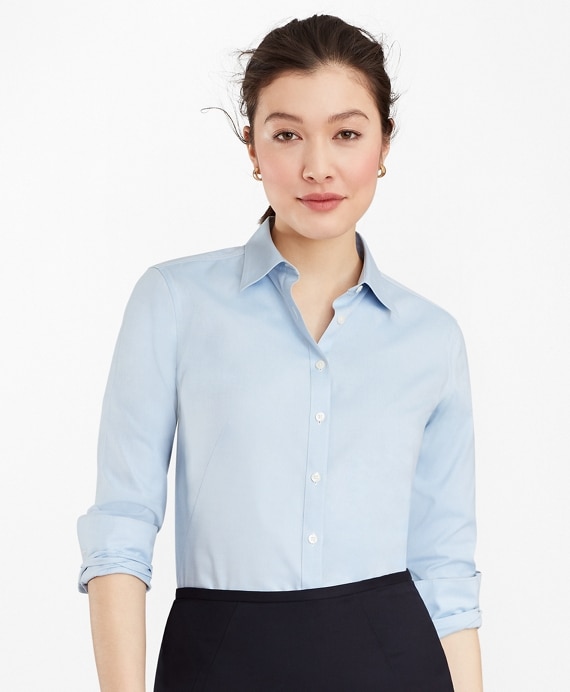 Petite Non-Iron Stretch Supima® Cotton Fitted Dress Shirt