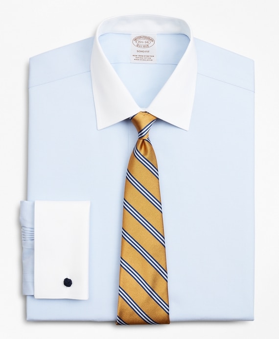 Stretch Soho Extra-Slim-Fit Dress Shirt, Non-Iron Pinpoint Contrast Ainsley Collar French Cuff