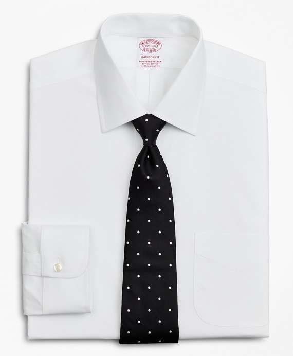 Stretch Madison Classic-Fit Dress Shirt, Non-Iron Poplin Ainsley Collar