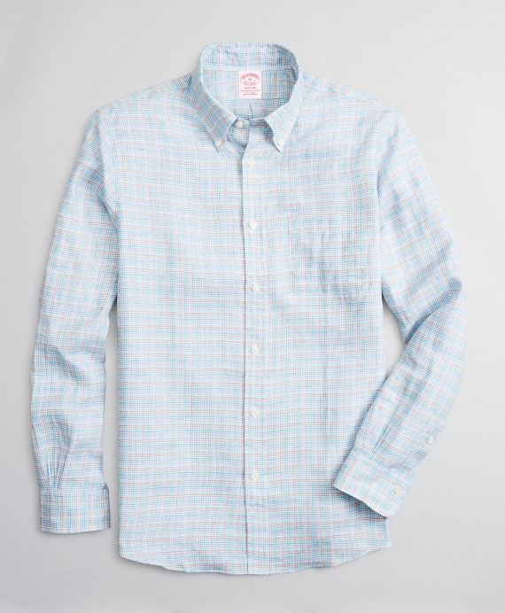 Madison Classic-Fit Sport Shirt, Irish Linen Mini-Check