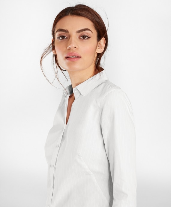Striped Supima® Cotton Poplin Fitted Shirt