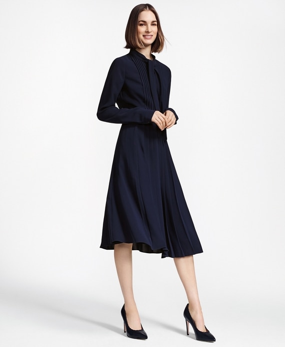 Pleated Crepe Dress