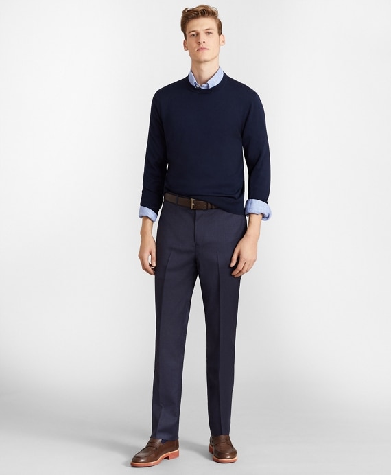 BrooksFlex™ Milano-Fit Wool Trousers, Unfinished Hem