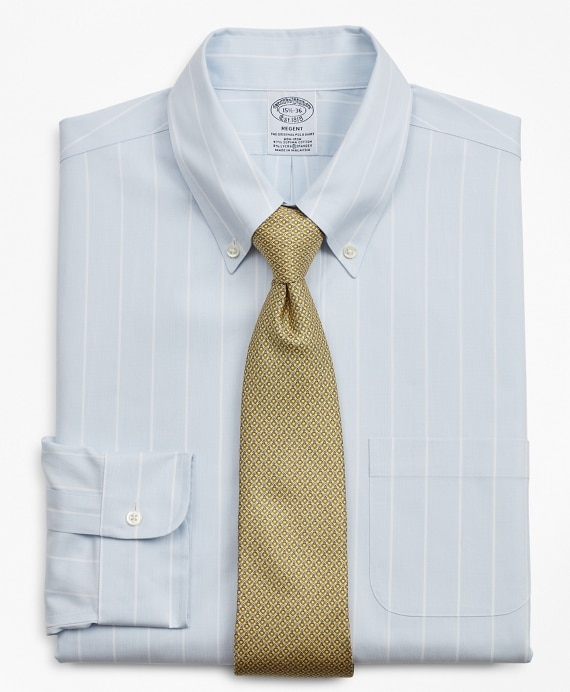 Stretch Regent Fitted Dress Shirt, Non-Iron Pinstripe