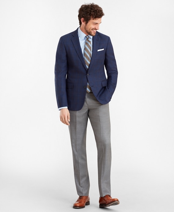 Regent Fit Navy Plaid Sport Coat