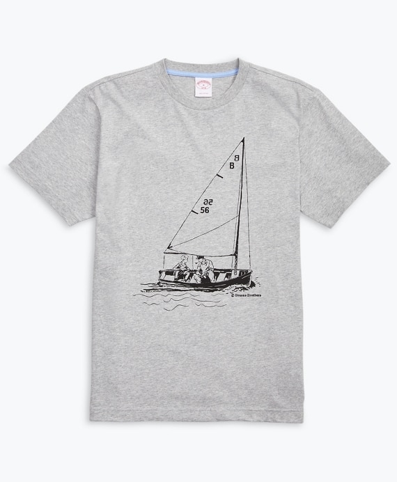 Sailboat-Print Cotton Jersey T-Shirt