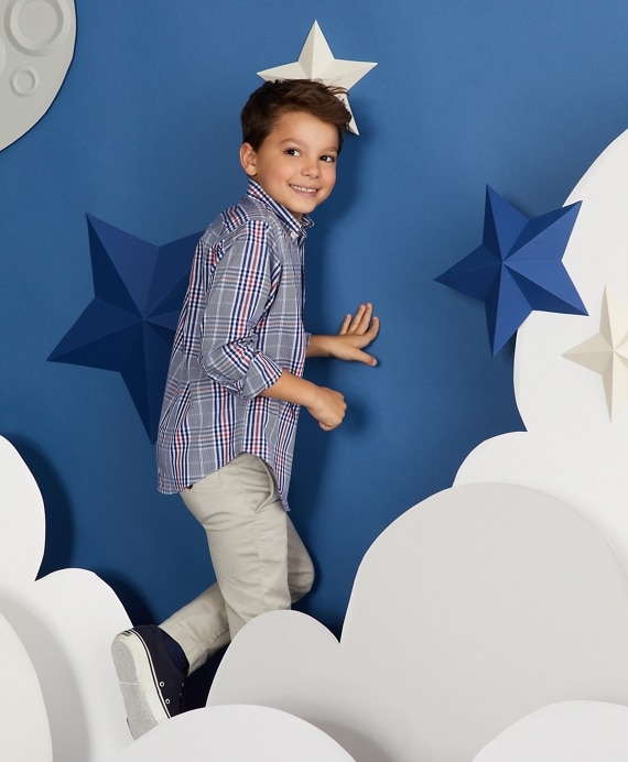 Boys Non-Iron Glen Plaid Sport Shirt