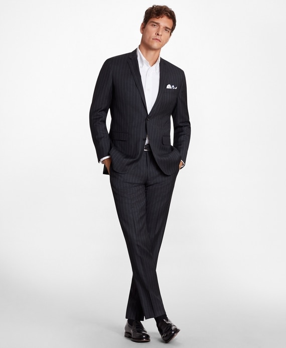 BrooksGate™ Milano-Fit Striped Wool Twill Suit Jacket