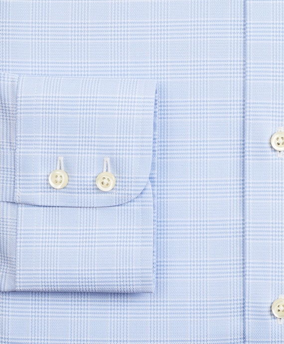 Stretch Madison Classic-Fit Dress Shirt, Non-Iron Royal Oxford Button-Down Collar Glen Plaid