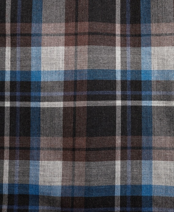 Madison Fit Grey Plaid Brushed Flannel Sport Shirt