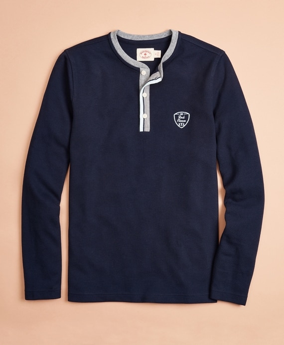 Double-Knit Jacquard Henley