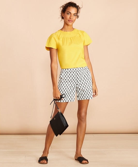 Pleated Poplin Blouse