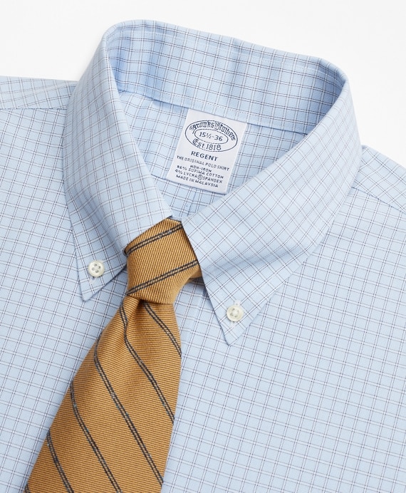 Stretch Regent Fitted Dress Shirt, Non-Iron Check