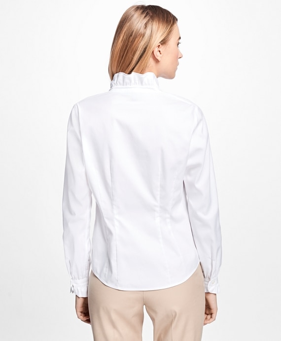 Non-Iron Ruffle Pinpoint Oxford Dress Shirt