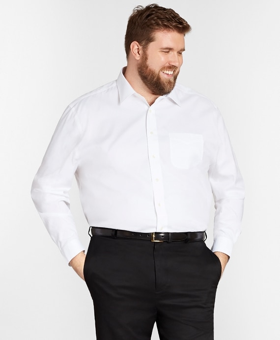 Stretch Big & Tall Dress Shirt, Non-Iron Pinpoint Spread Collar