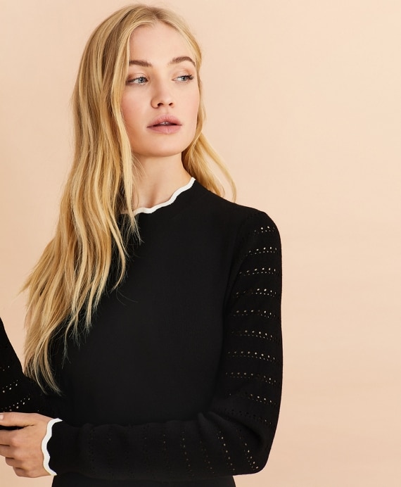 Scalloped-Edge Sweater Dress