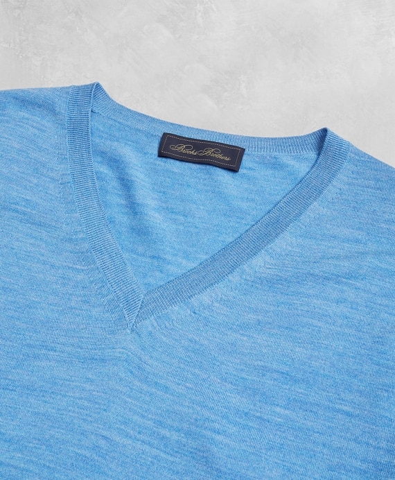 Golden Fleece® 3-D Knit Fine-Gauge Merino V-Neck Sweater