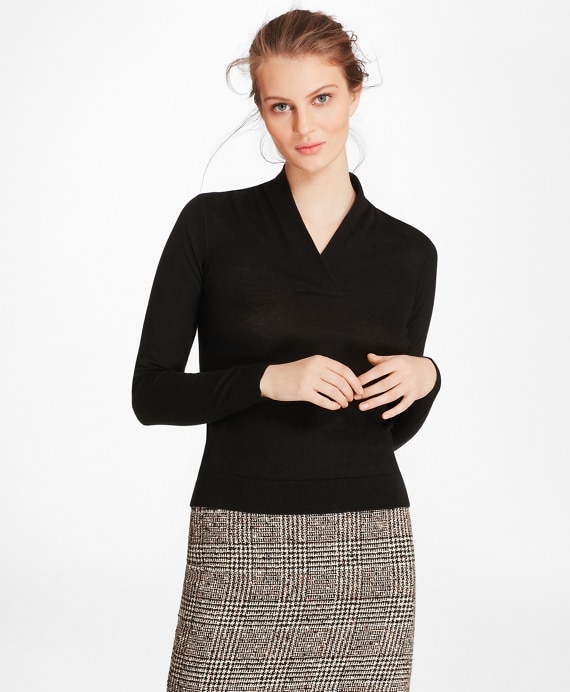 Silk-Cashmere Shawl-Collar Sweater