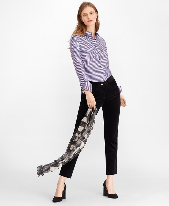 Non-Iron Striped Supima® Cotton Fitted Shirt