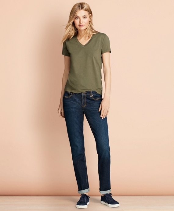 Garment-Dyed V-Neck T-Shirt