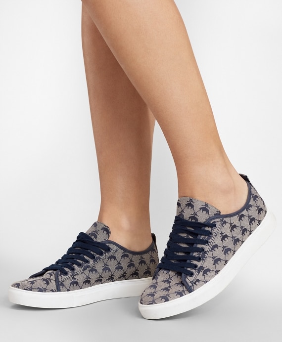 Leather-Trimmed Logo Jacquard Sneakers