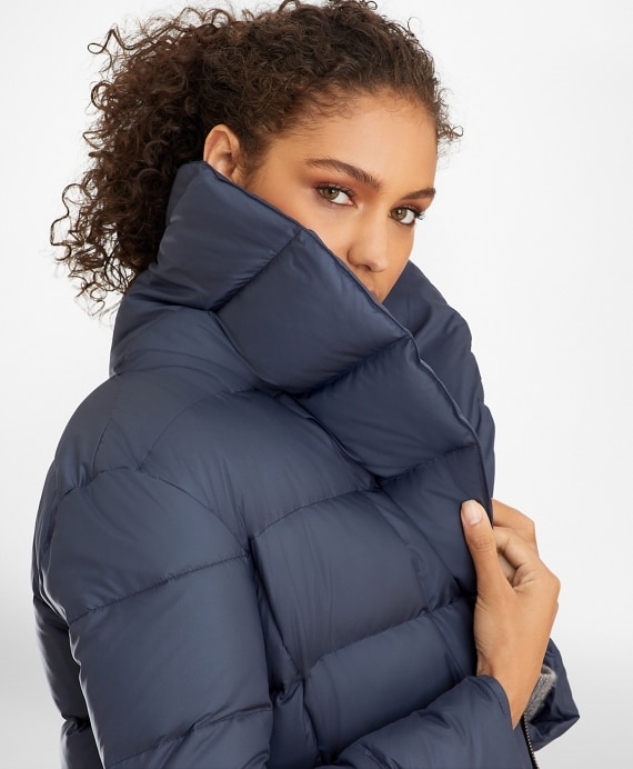 Shawl-Collar Down-Fill Puffer Coat