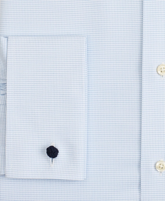 Stretch Madison Classic-Fit Dress Shirt, Non-Iron Twill English Collar French Cuff Micro-Check