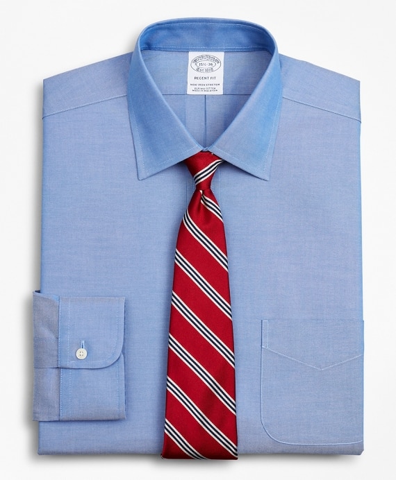 Stretch Regent Fitted Dress Shirt, Non-Iron Pinpoint Ainsley Collar