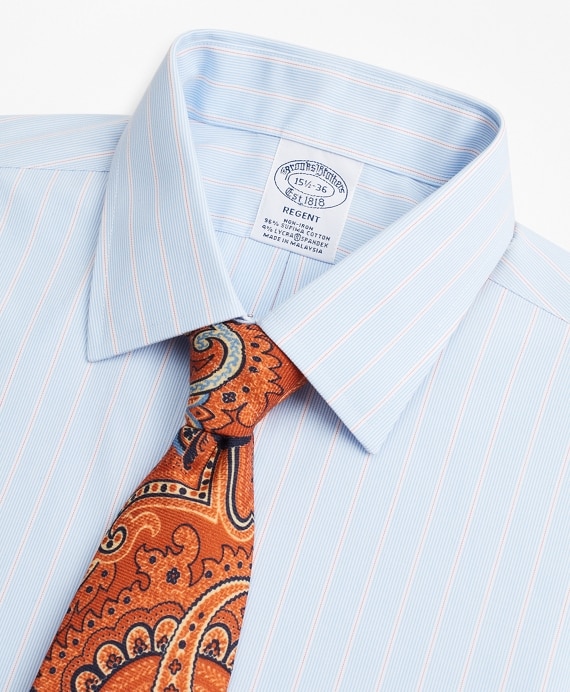 Stretch Regent Fitted Dress Shirt, Non-Iron Pinstripe