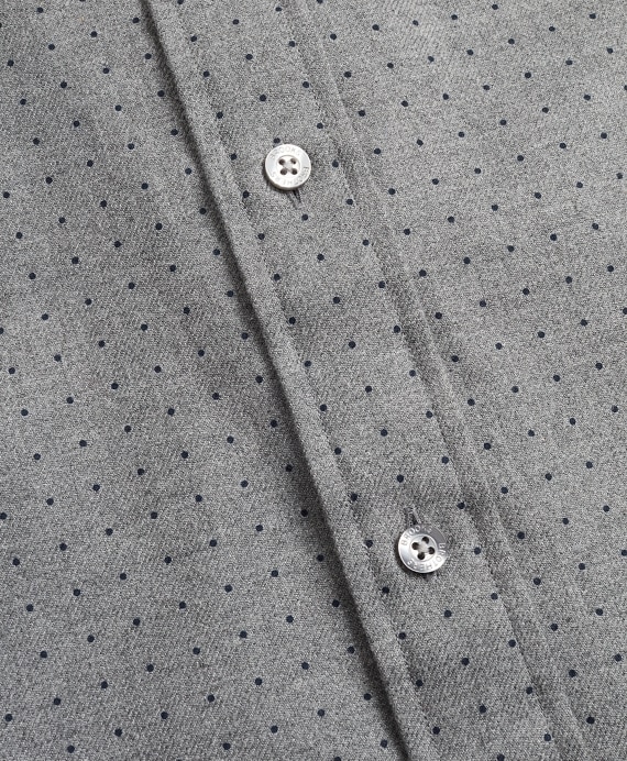 Regent Fit Dot Print Flannel Sport Shirt