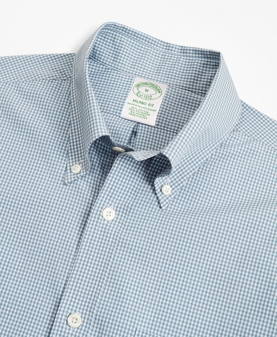 Milano Slim-Fit Sport Shirt, Performance Series with COOLMAX®, Gingham