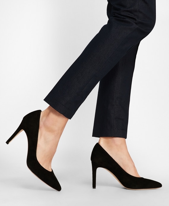 Suede Point-Toe Pumps