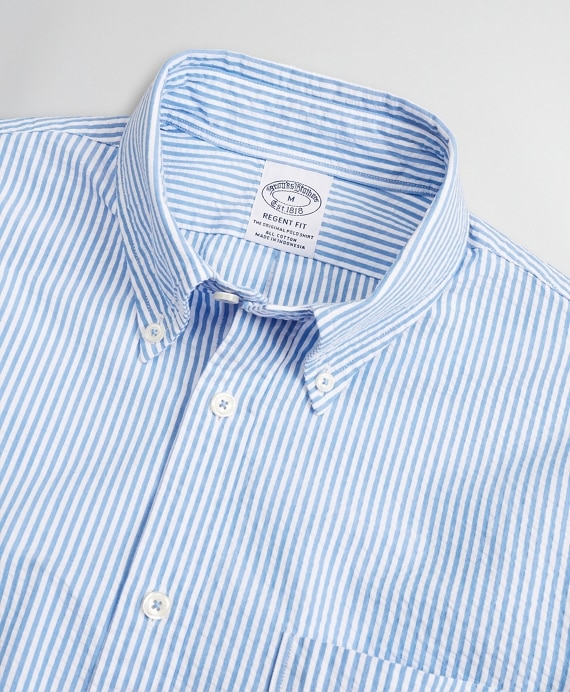 Regent Fitted Sport Shirt, Seersucker Stripe