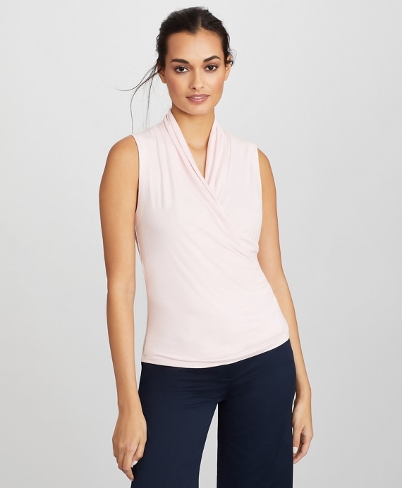 Jersey Faux Wrap Shell