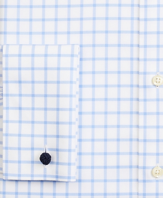 Stretch Madison Classic-Fit Dress Shirt, Non-Iron Twill Ainsley Collar French Cuff Grid Check