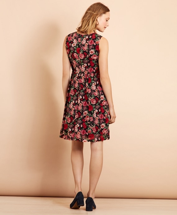 Floral-Print Chiffon Dress