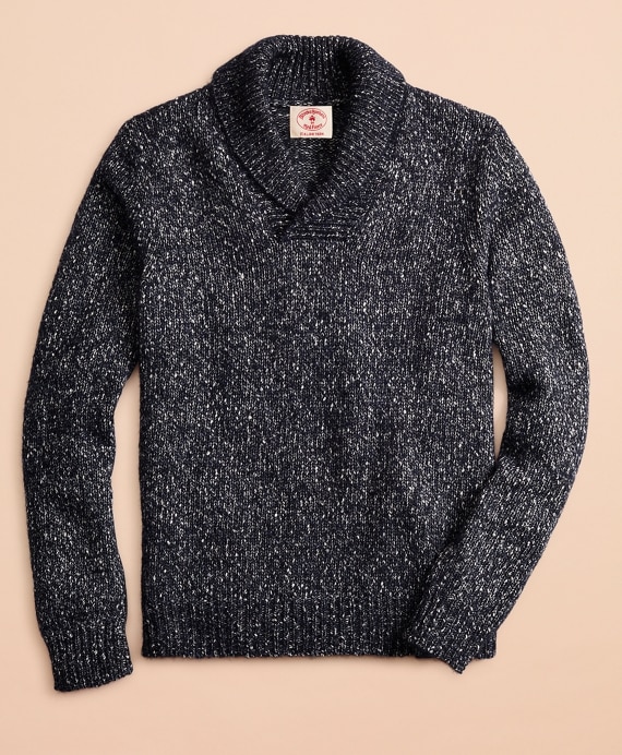 Cotton-Blend Shawl-Collar Sweater