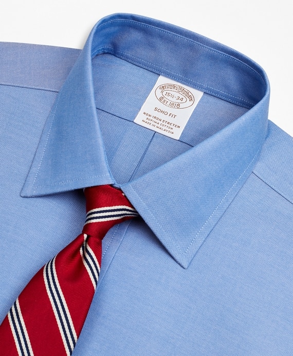 Stretch Soho Extra-Slim-Fit Dress Shirt, Non-Iron Pinpoint Ainsley Collar